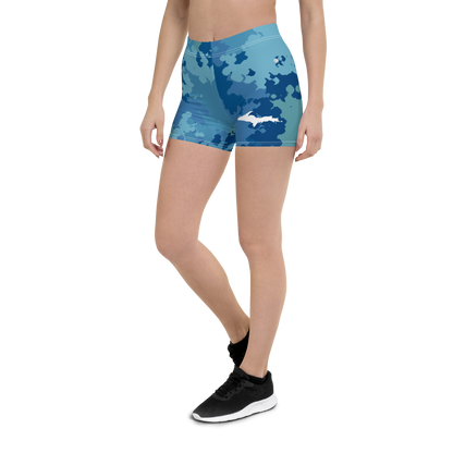 Michigan Upper Peninsula Tight Shorts (w/ UP Outline) | Great Lakes Camo