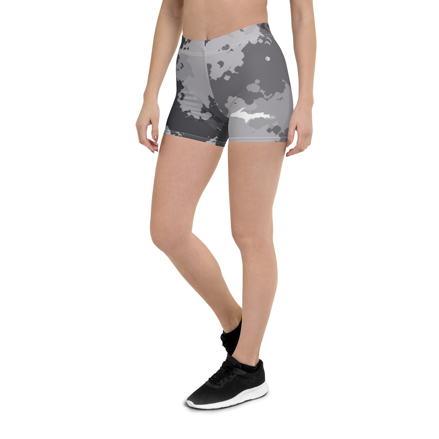 Michigan Upper Peninsula Tight Shorts (w/ UP Outline) | Iron Ore Camo