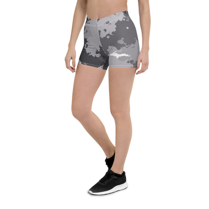 Michigan Upper Peninsula Tight Shorts (w/ UP Outline) | Iron Ore Camo