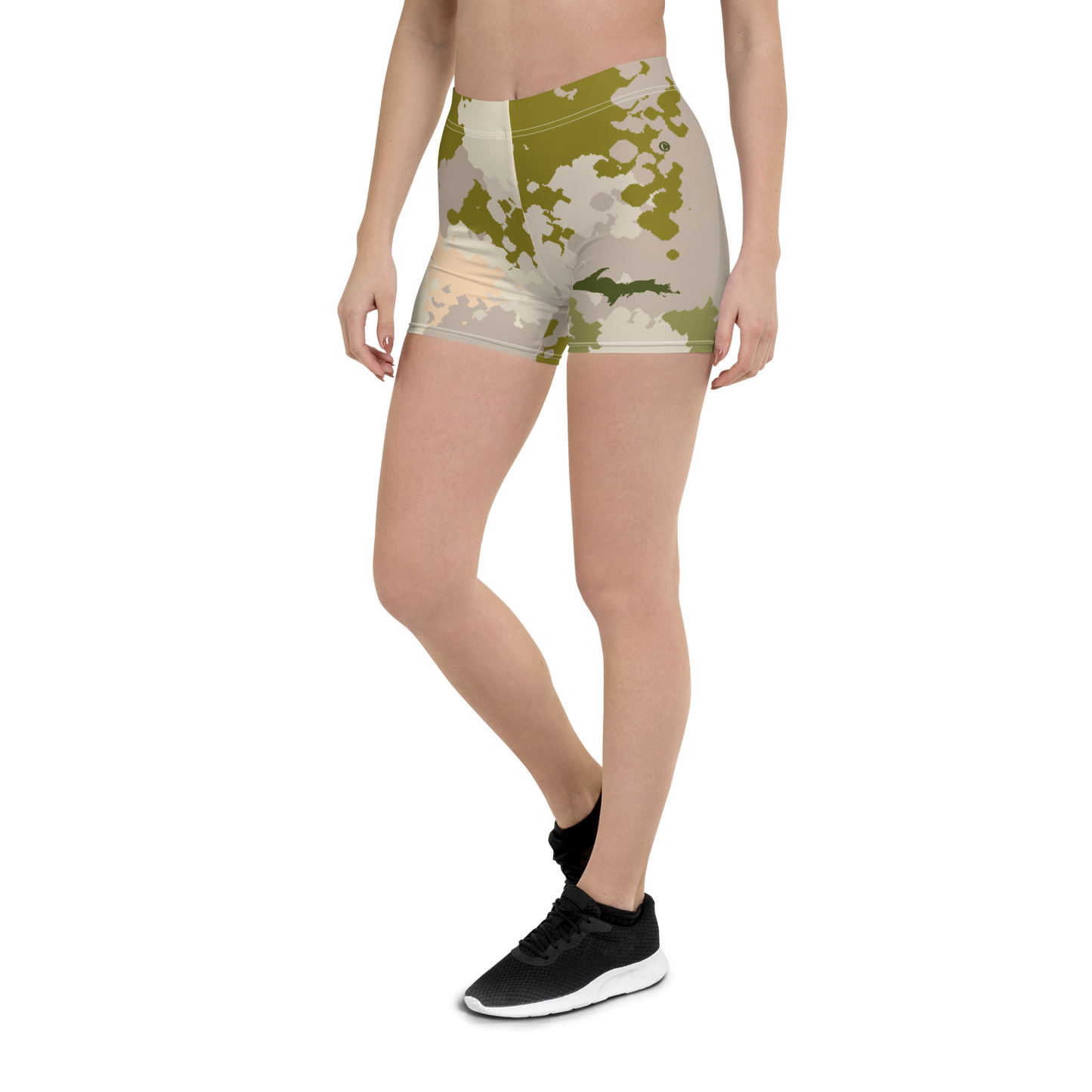 Michigan Upper Peninsula Tight Shorts (w/ UP Outline) | Rosy Mound Camo