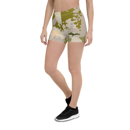 Michigan Upper Peninsula Tight Shorts (w/ UP Outline) | Rosy Mound Camo