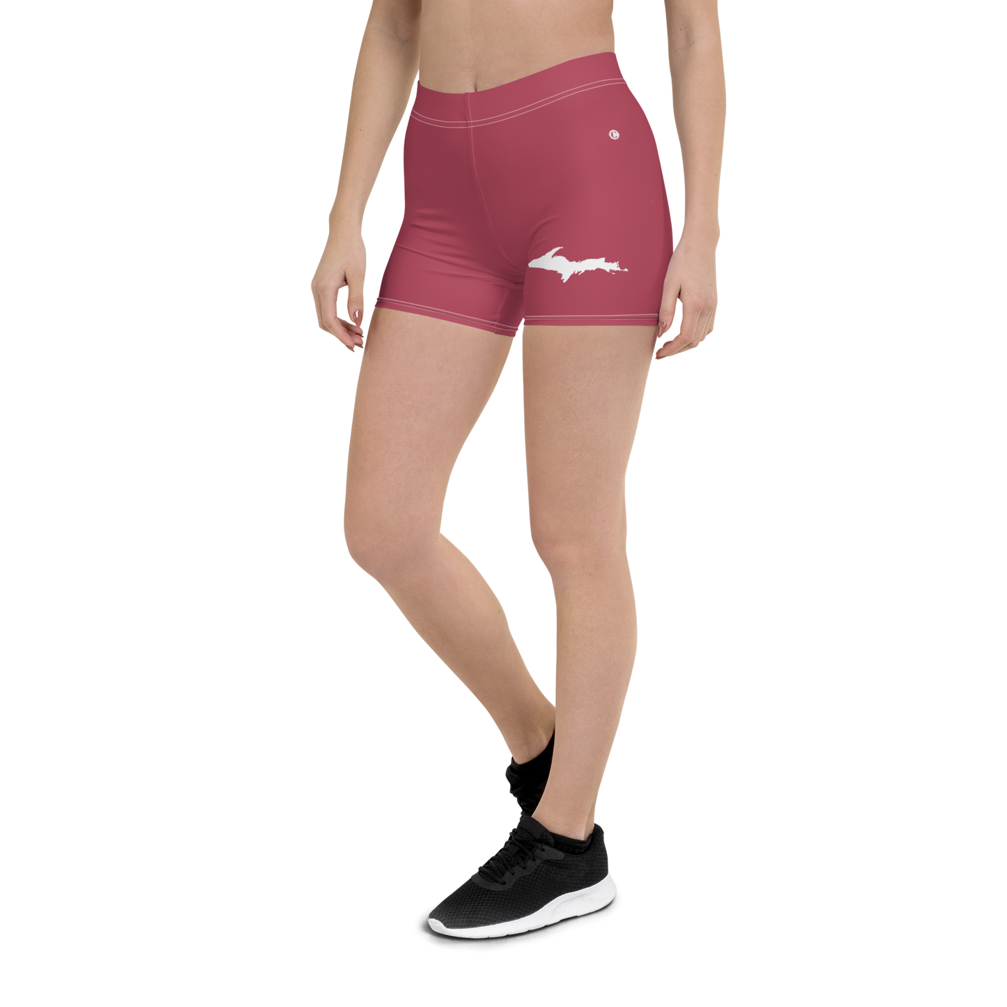 Michigan Upper Peninsula Tight Shorts (w/ UP Outline) | Popstar Pink