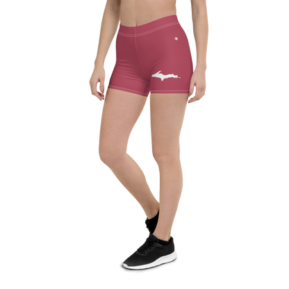 Michigan Upper Peninsula Tight Shorts (w/ UP Outline) | Popstar Pink