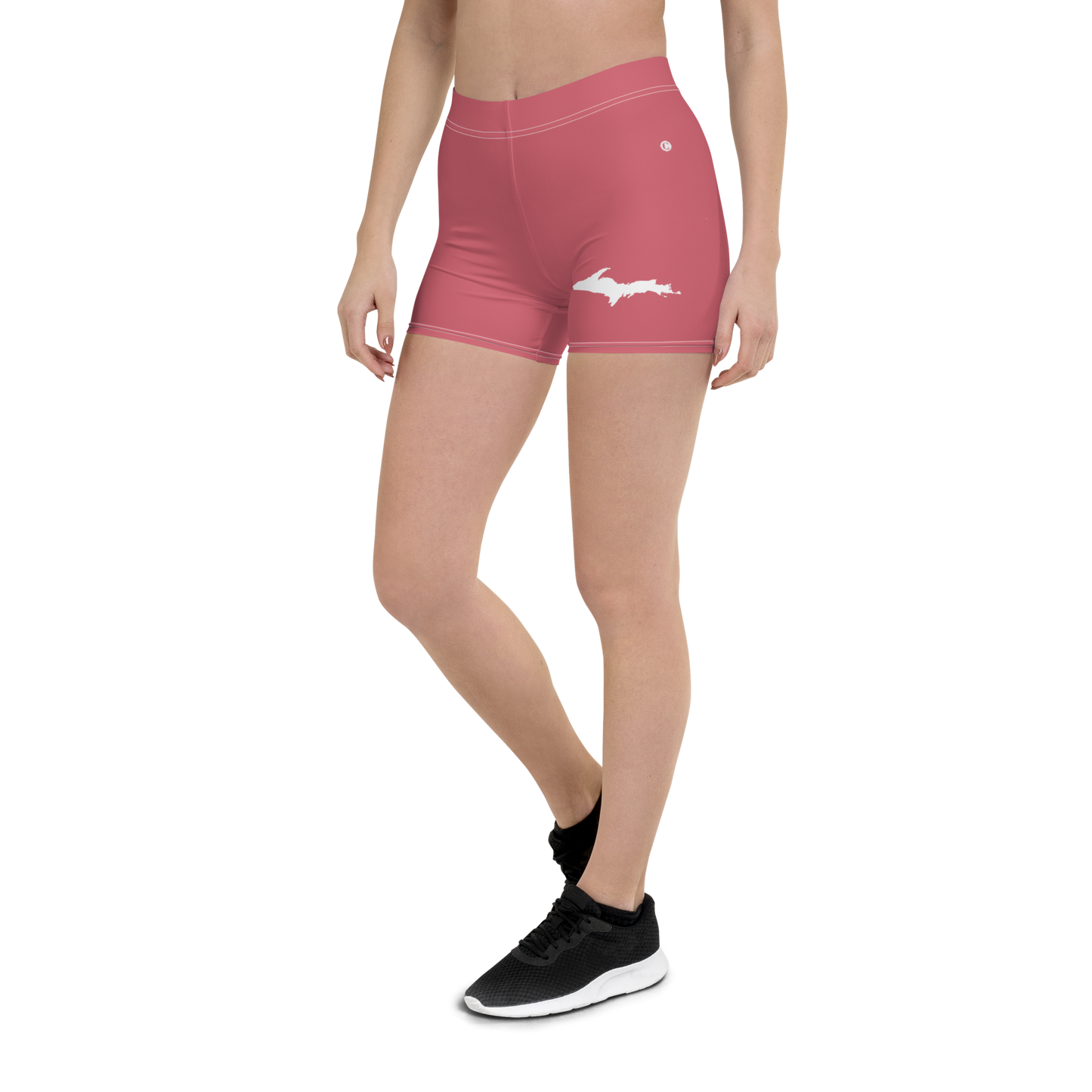 Michigan Upper Peninsula Tight Shorts (w/ UP Outline) | Watermelon Pink