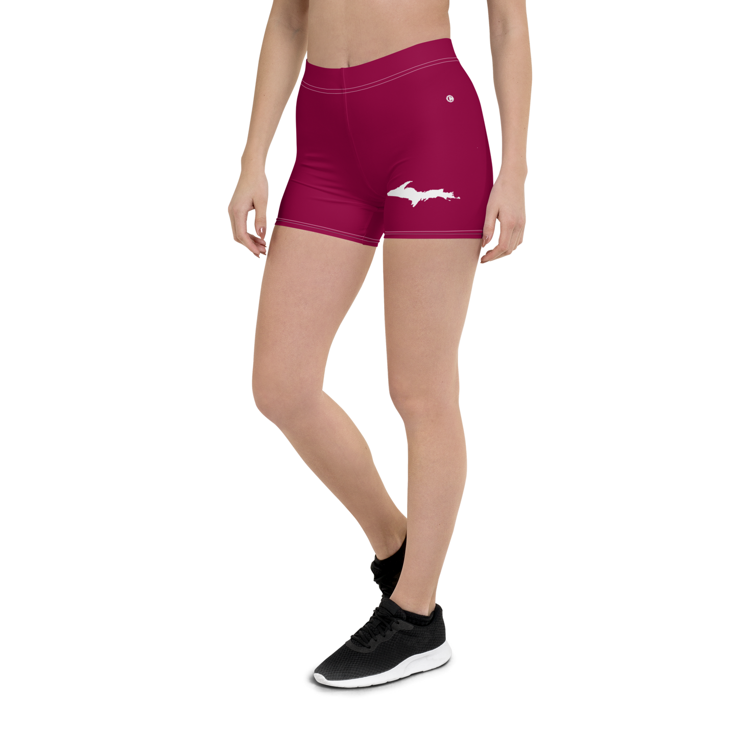 Michigan Upper Peninsula Tight Shorts (w/ UP Outline) | Burgandy