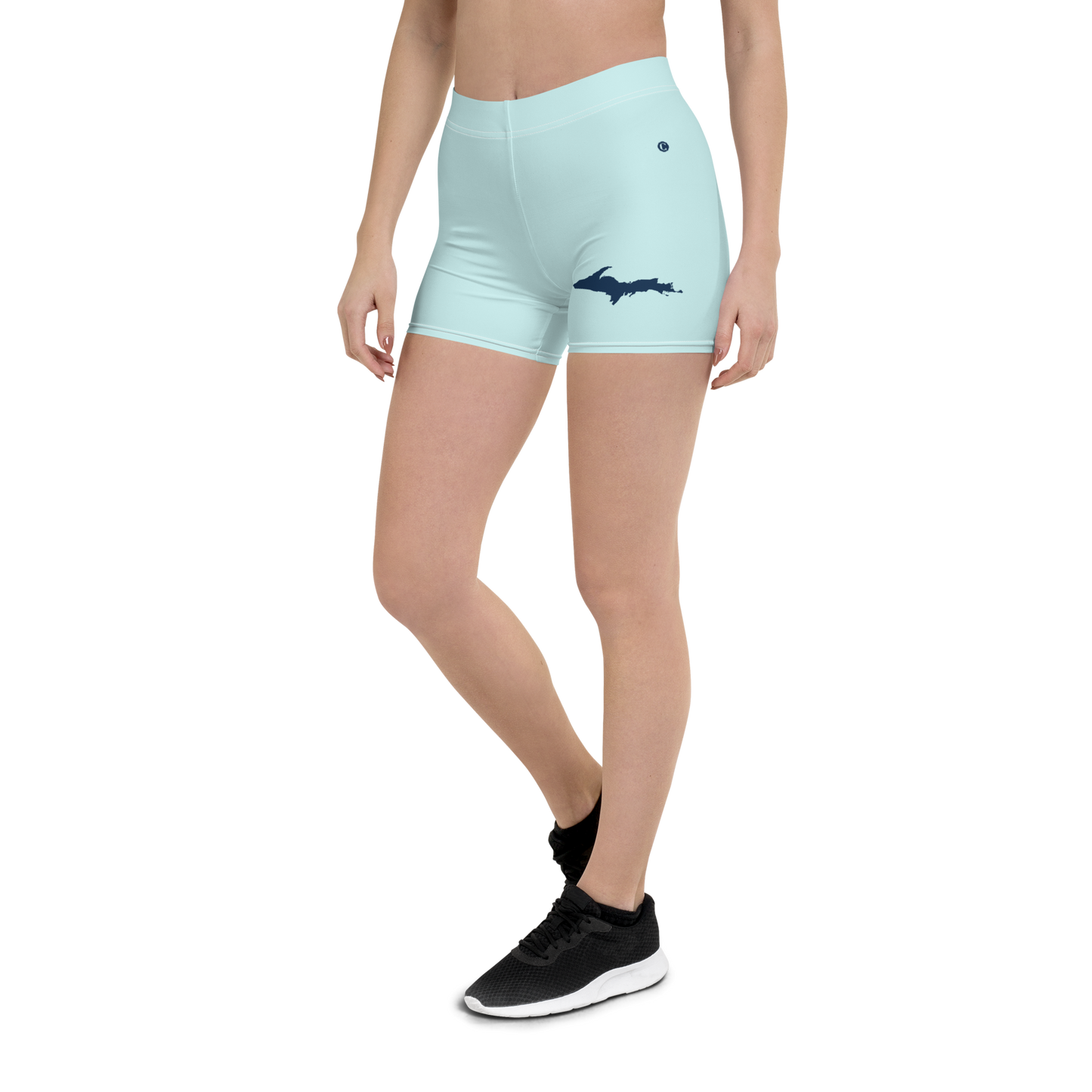 Michigan Upper Peninsula Tight Shorts (w/ UP Outline) | Cyan