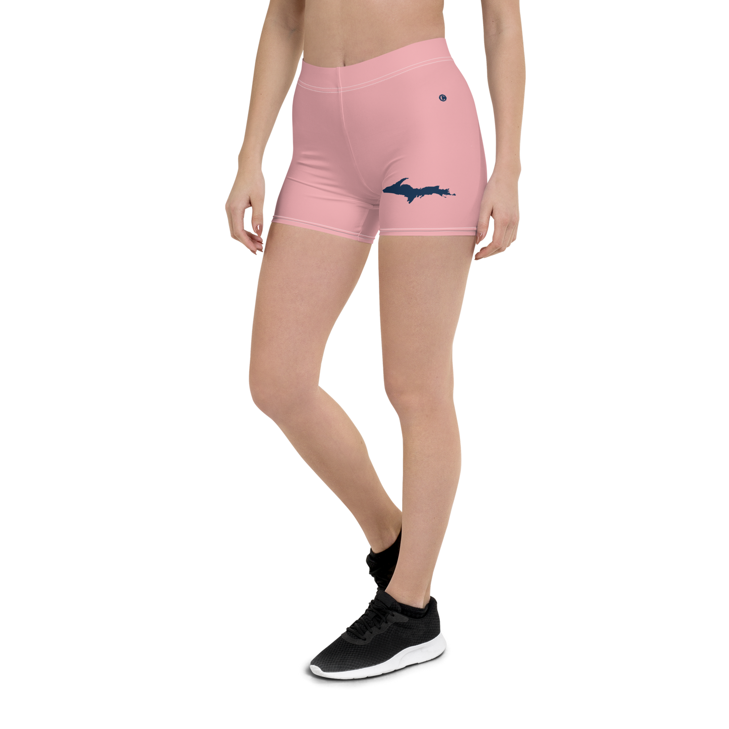 Michigan Upper Peninsula Tight Shorts (w/ UP Outline) | Strawberry Pink