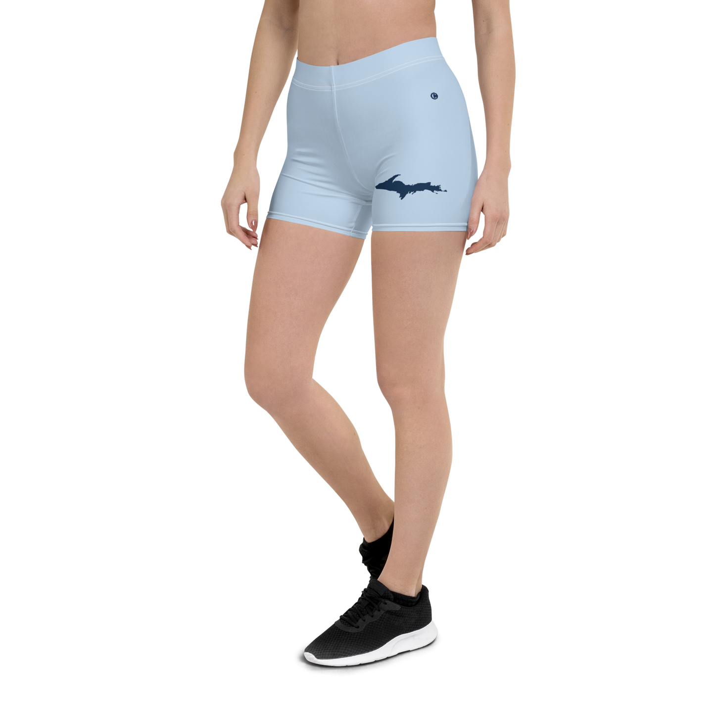 Michigan Upper Peninsula Tight Shorts (w/ UP Outline) | Light Blue