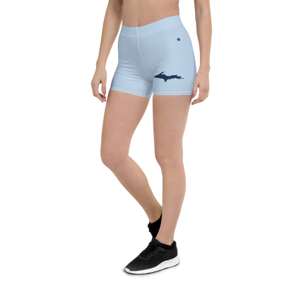 Michigan Upper Peninsula Tight Shorts (w/ UP Outline) | Light Blue