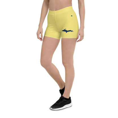 Michigan Upper Peninsula Tight Shorts (w/ UP Outline) | Cherry Yellow