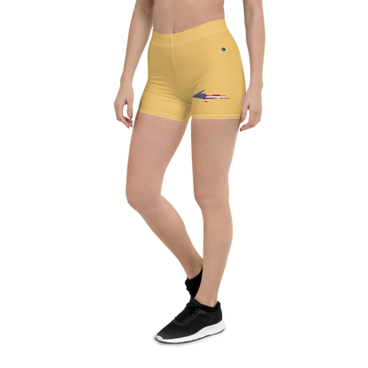 Michigan Upper Peninsula Tight Shorts (w/ UP Outline) | Citrine