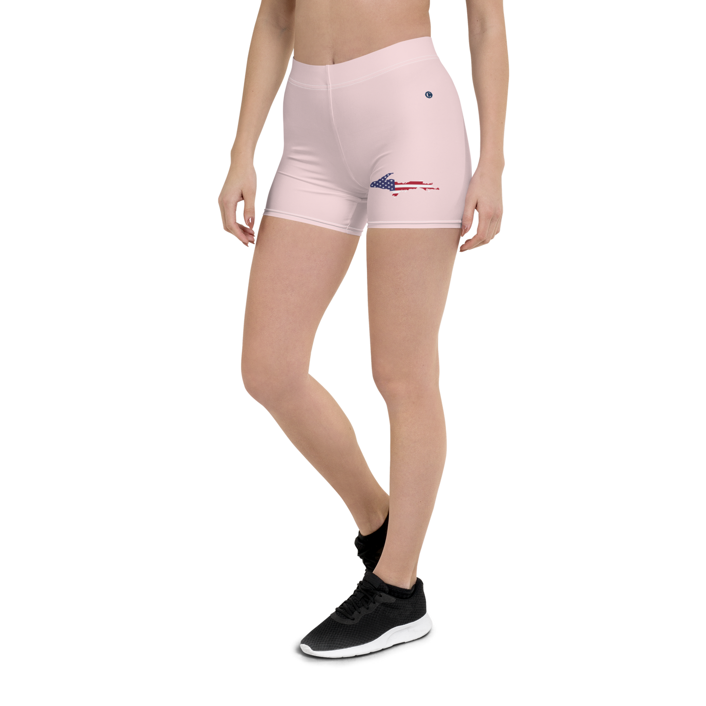 Michigan Upper Peninsula Tight Shorts (w/ UP Outline) | Pale Pink