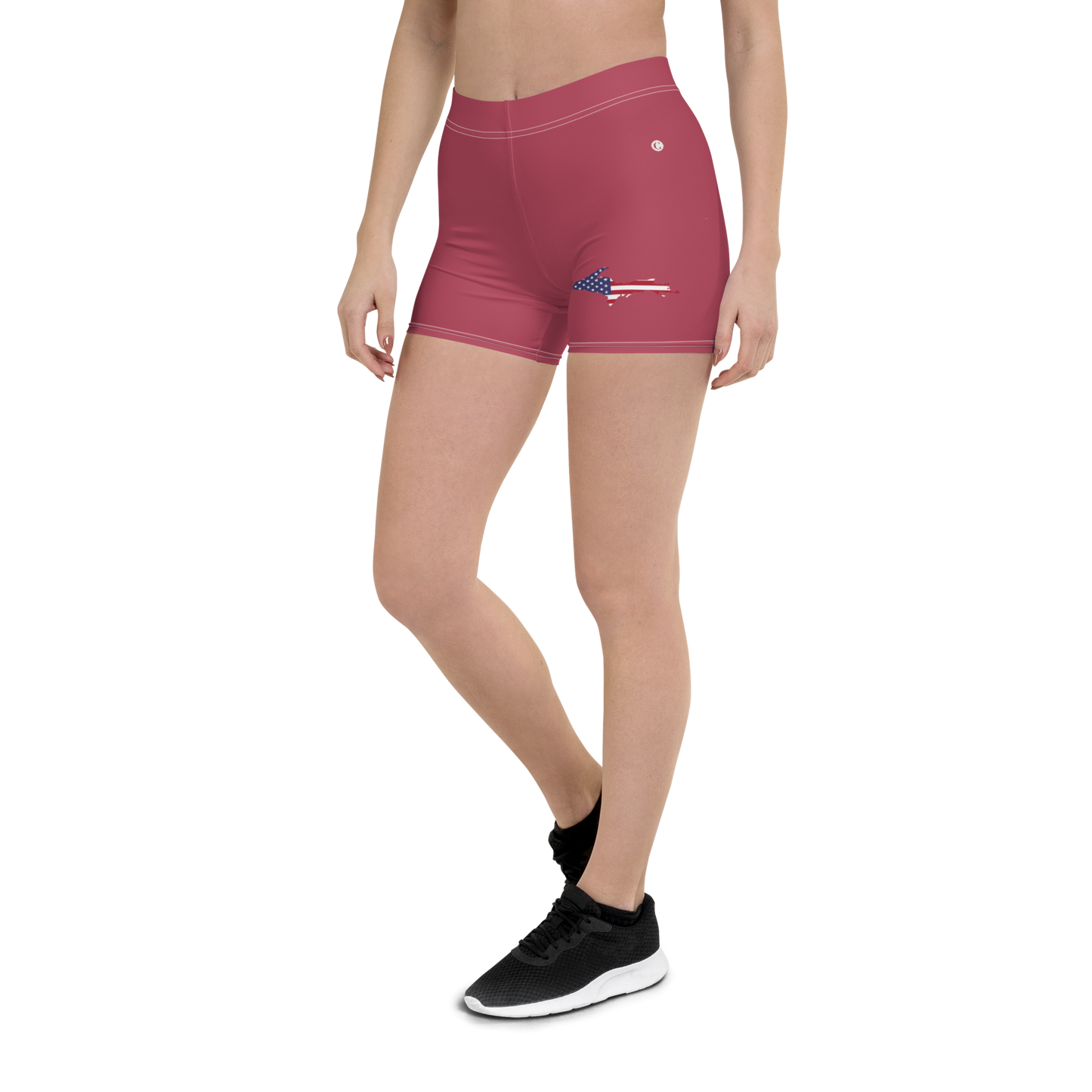 Michigan Upper Peninsula Tight Shorts (w/ UP Outline) | Popstar Pink