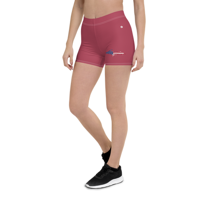 Michigan Upper Peninsula Tight Shorts (w/ UP Outline) | Popstar Pink