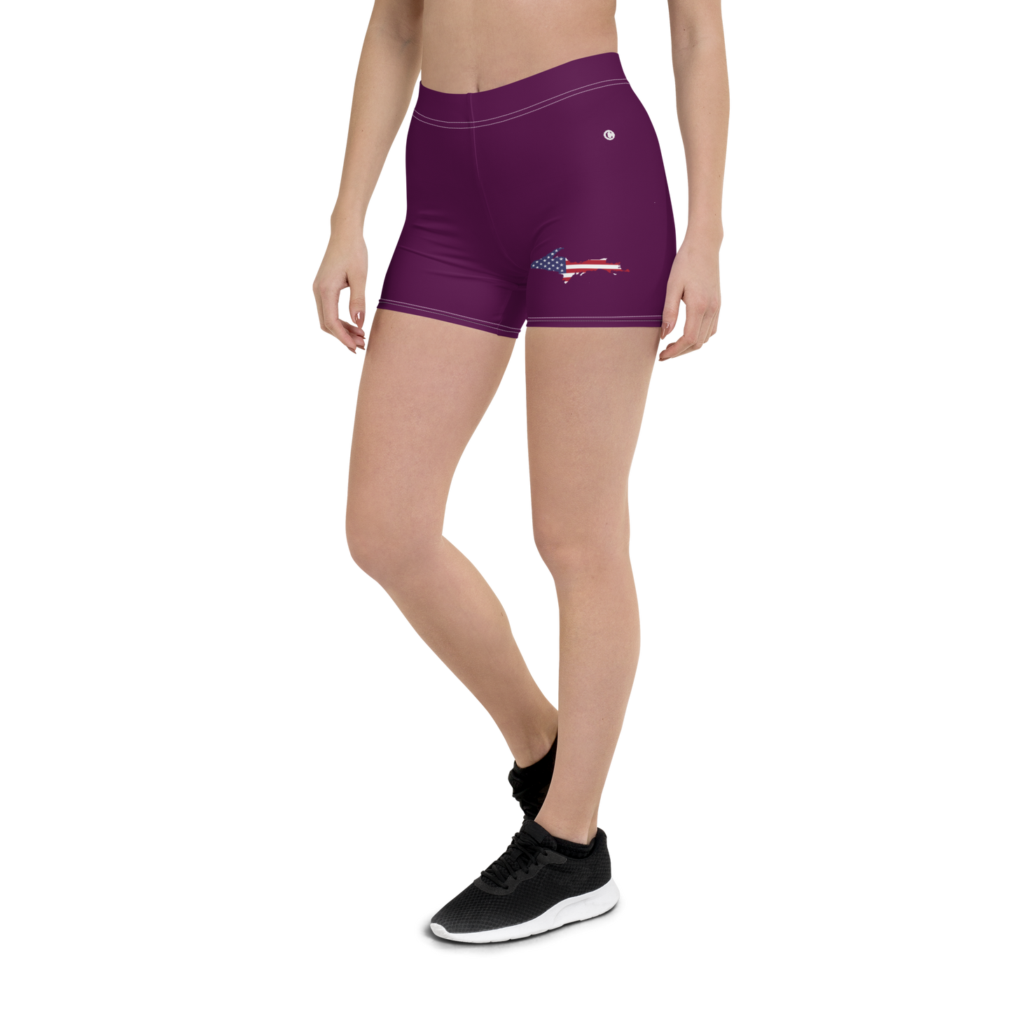 Michigan Upper Peninsula Tight Shorts (w/ UP Outline) | Tyrian Purple