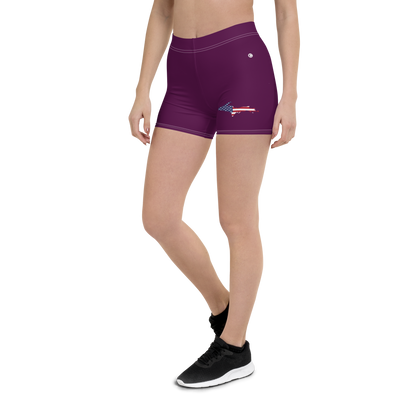 Michigan Upper Peninsula Tight Shorts (w/ UP Outline) | Tyrian Purple