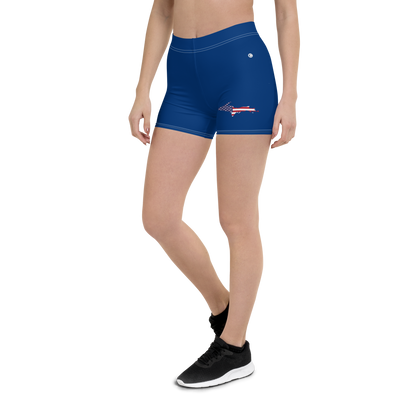 Michigan Upper Peninsula Tight Shorts (w/ UP Outline) | Dearborn Blue