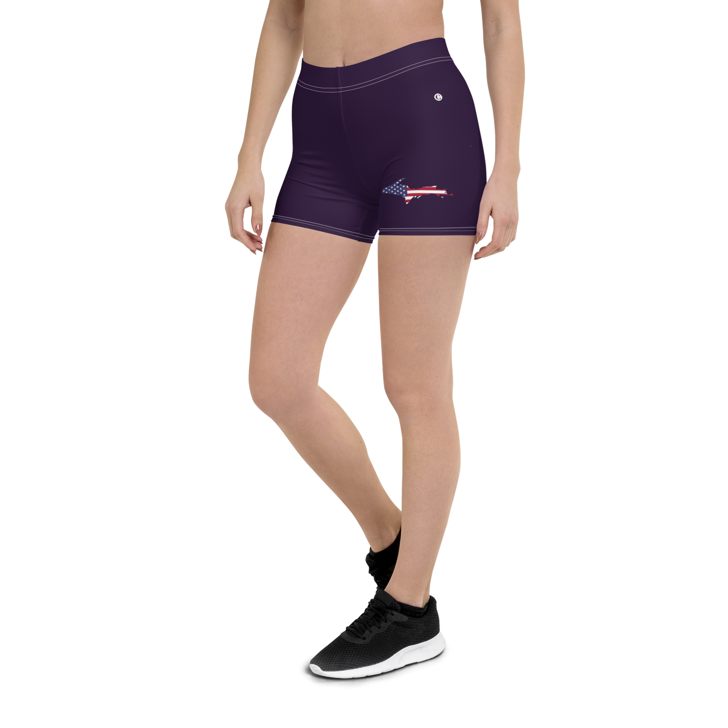 Michigan Upper Peninsula Tight Shorts (w/ UP Outline) | Blackcurrant