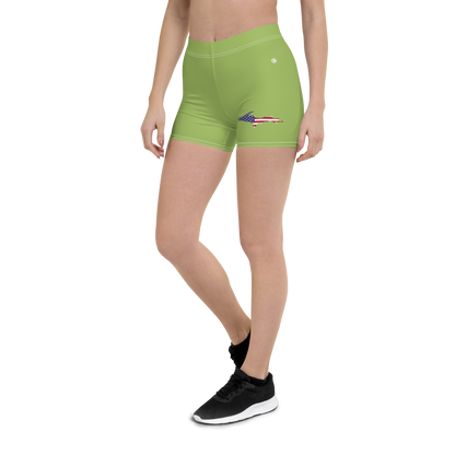 Michigan Upper Peninsula Tight Shorts (w/ UP Outline) | Gooseberry Green