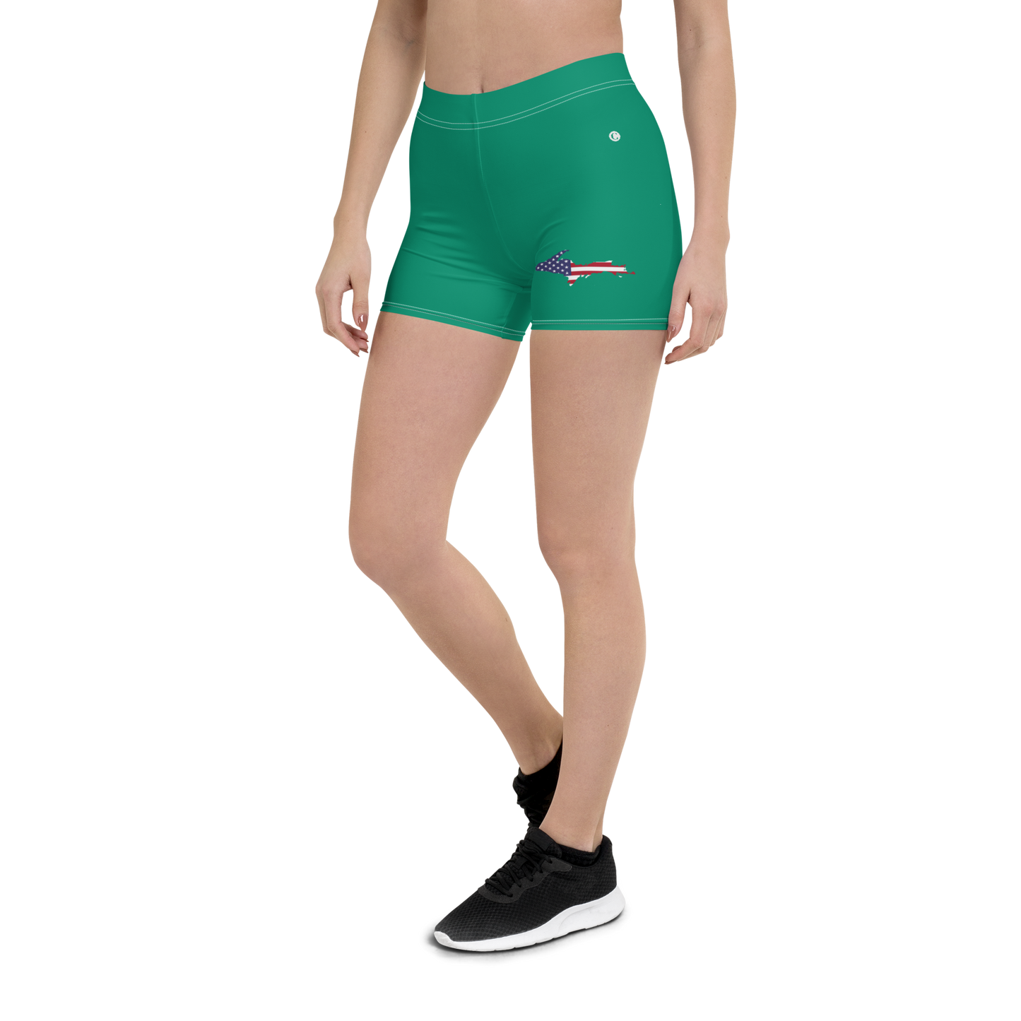 Michigan Upper Peninsula Tight Shorts (w/ UP Outline) | Emerald Green