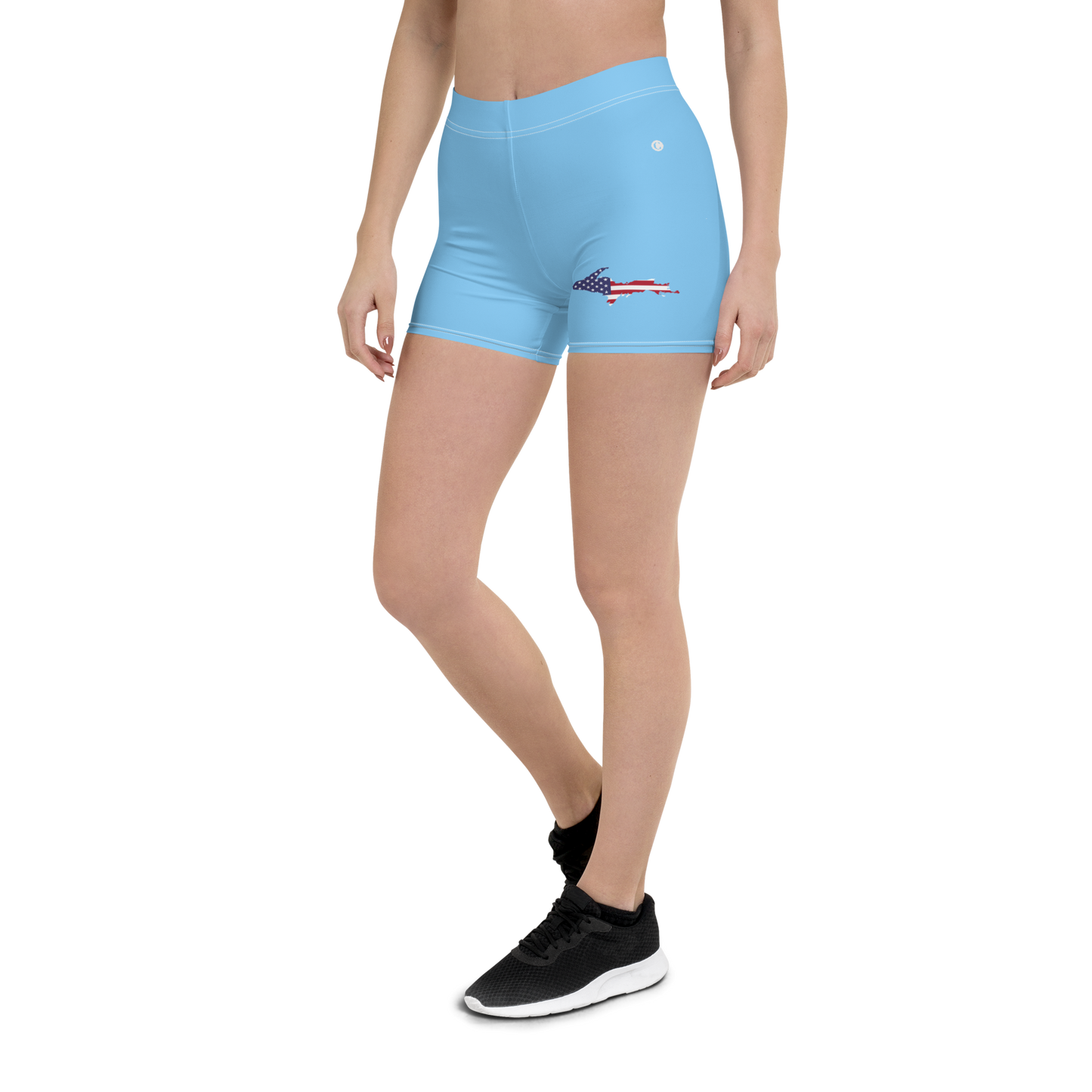 Michigan Upper Peninsula Tight Shorts (w/ UP Outline) | DTW Blue