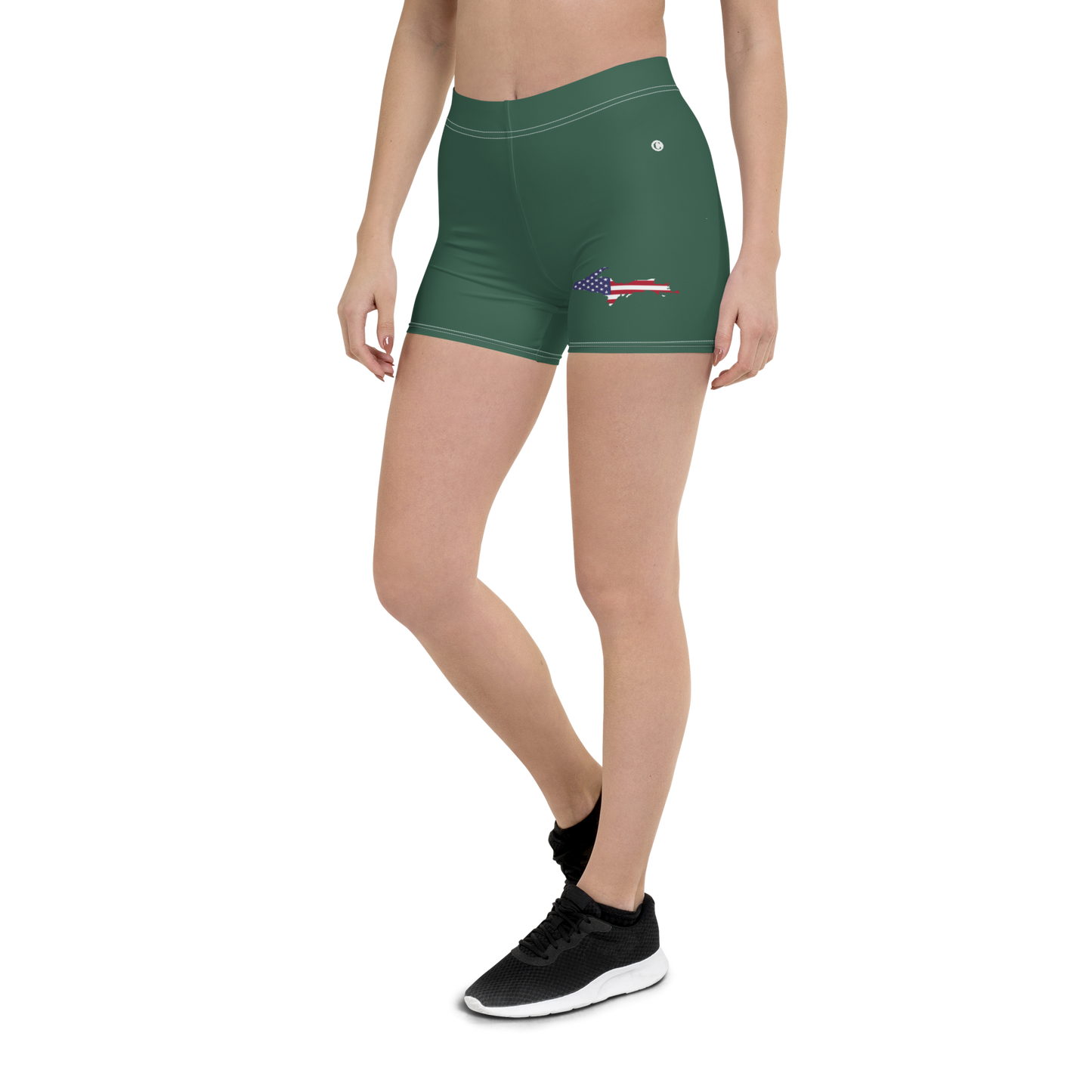 Michigan Upper Peninsula Tight Shorts (w/ UP Outline) | Ginger Ale Green