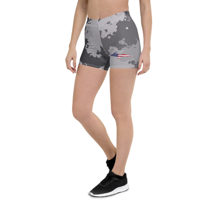 Michigan Upper Peninsula Tight Shorts (w/ UP Outline) | Iron Ore Camo