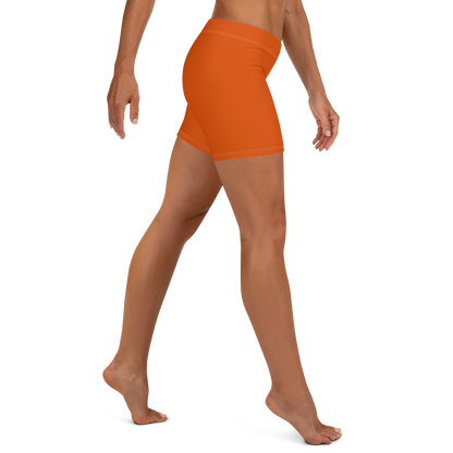 Michigan Upper Peninsula Tight Shorts (w/ UP Outline) | Maple Leaf Orange