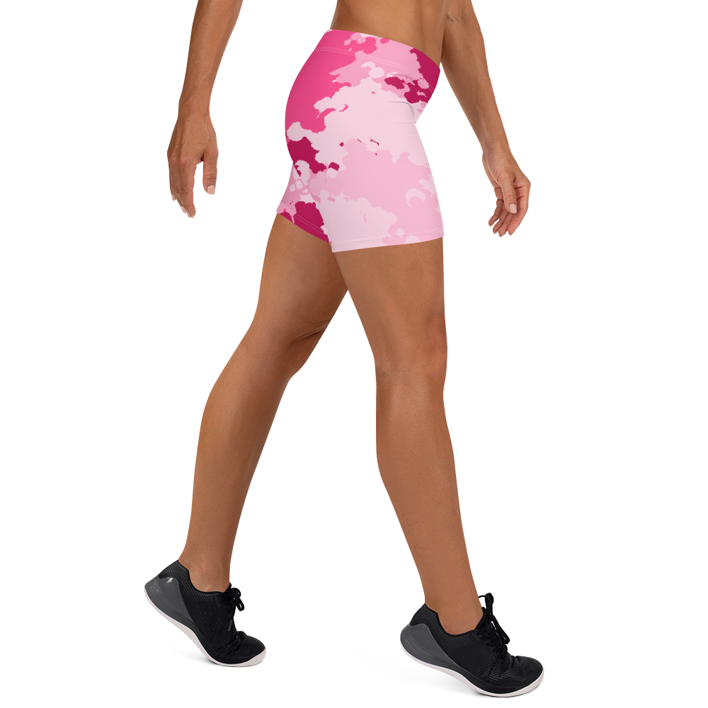 Michigan Upper Peninsula Tight Shorts (w/ UP Outline) | Pink Camo