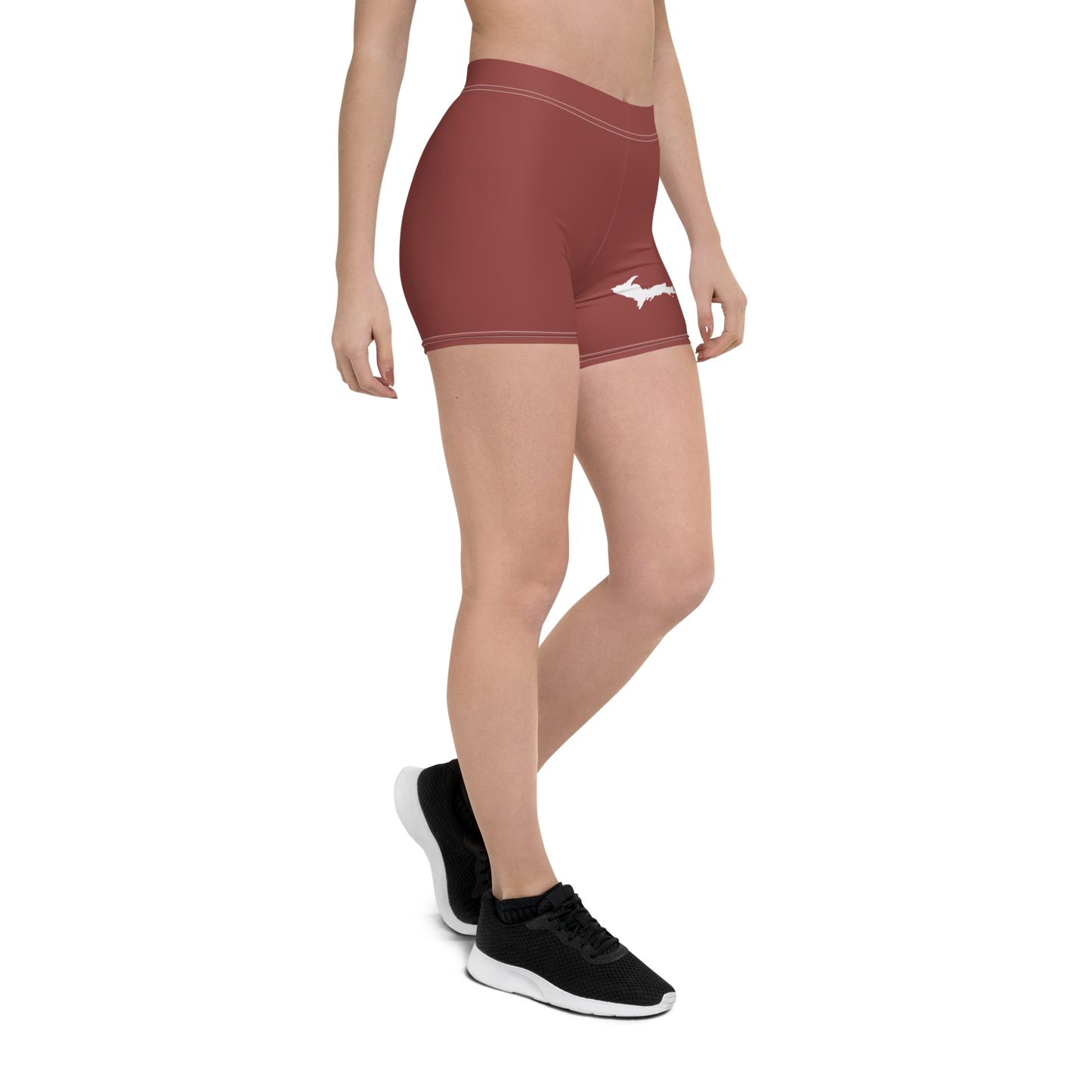 Michigan Upper Peninsula Tight Shorts (w/ UP Outline) | Ore Dock Red