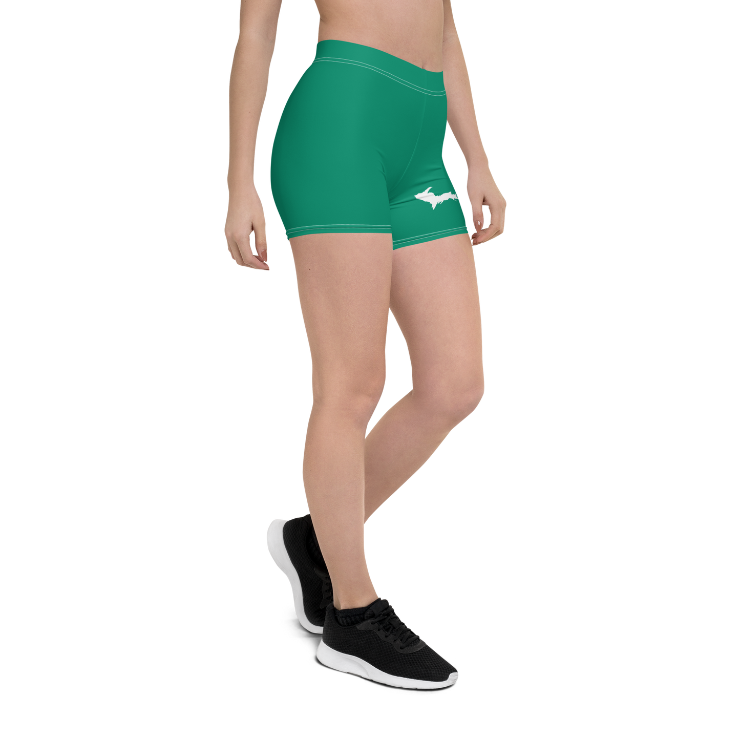 Michigan Upper Peninsula Tight Shorts (w/ UP Outline) | Emerald Green