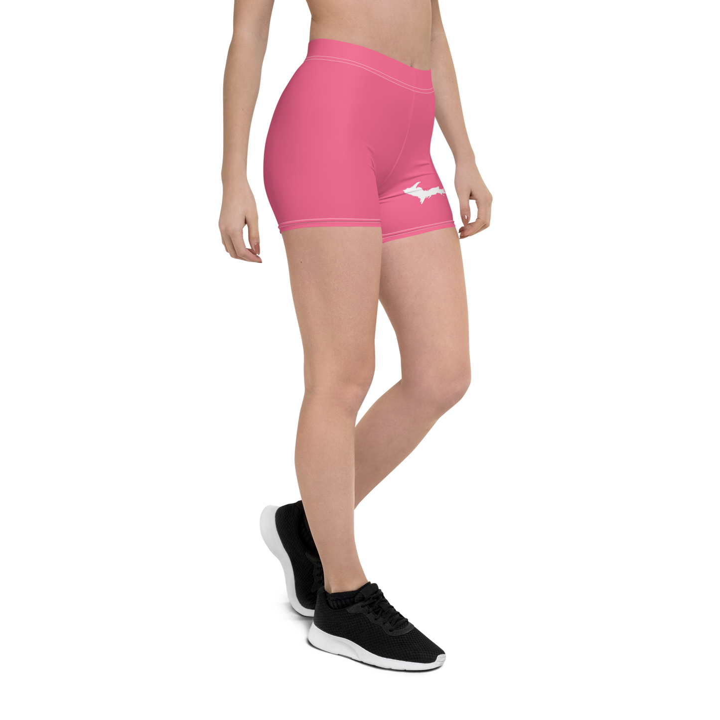 Michigan Upper Peninsula Tight Shorts (w/ UP Outline) | Rhodochrosite Pink