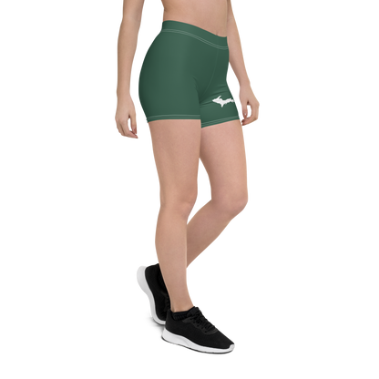 Michigan Upper Peninsula Tight Shorts (w/ UP Outline) | Ginger Ale Green