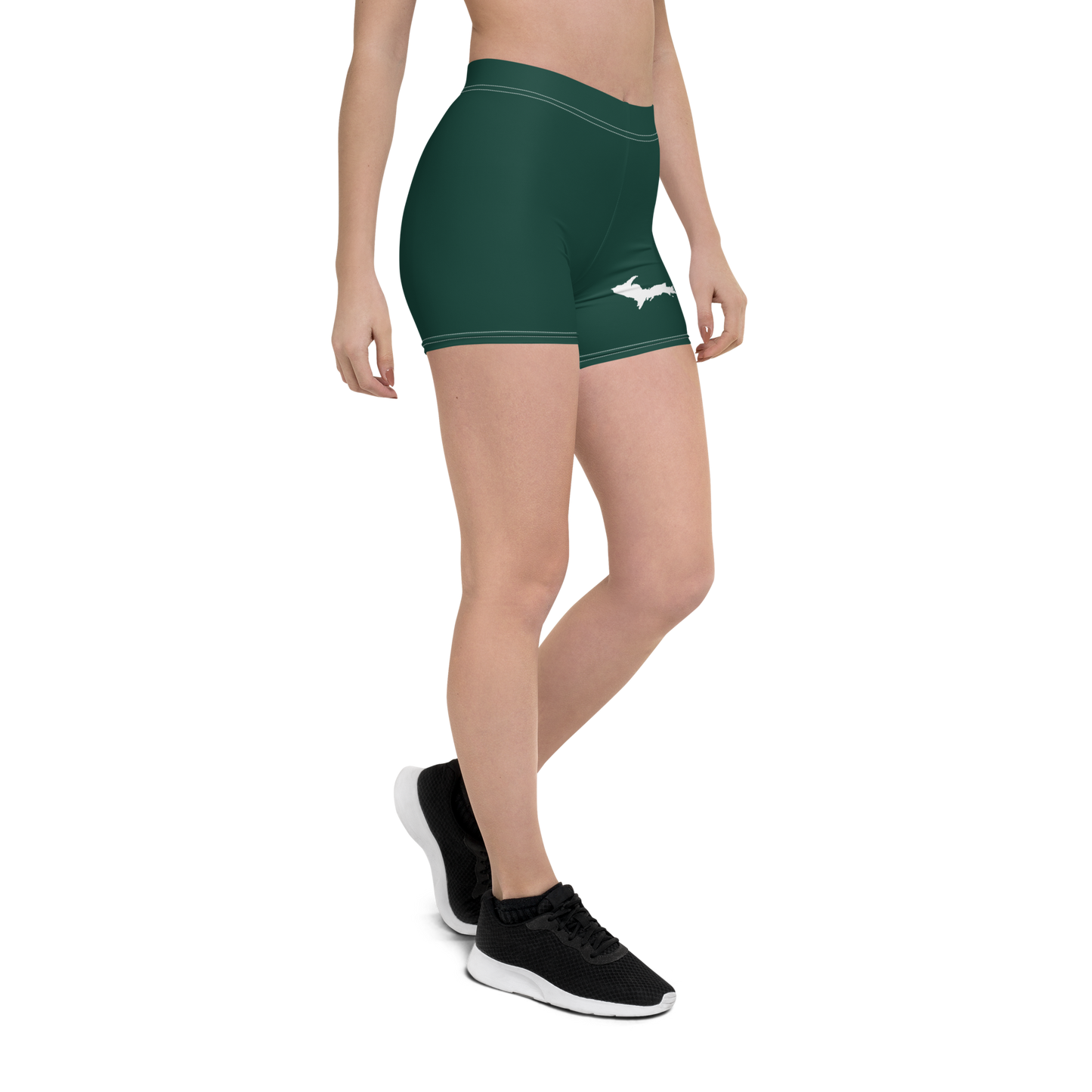 Michigan Upper Peninsula Tight Shorts (w/ UP Outline) | Laconic Green