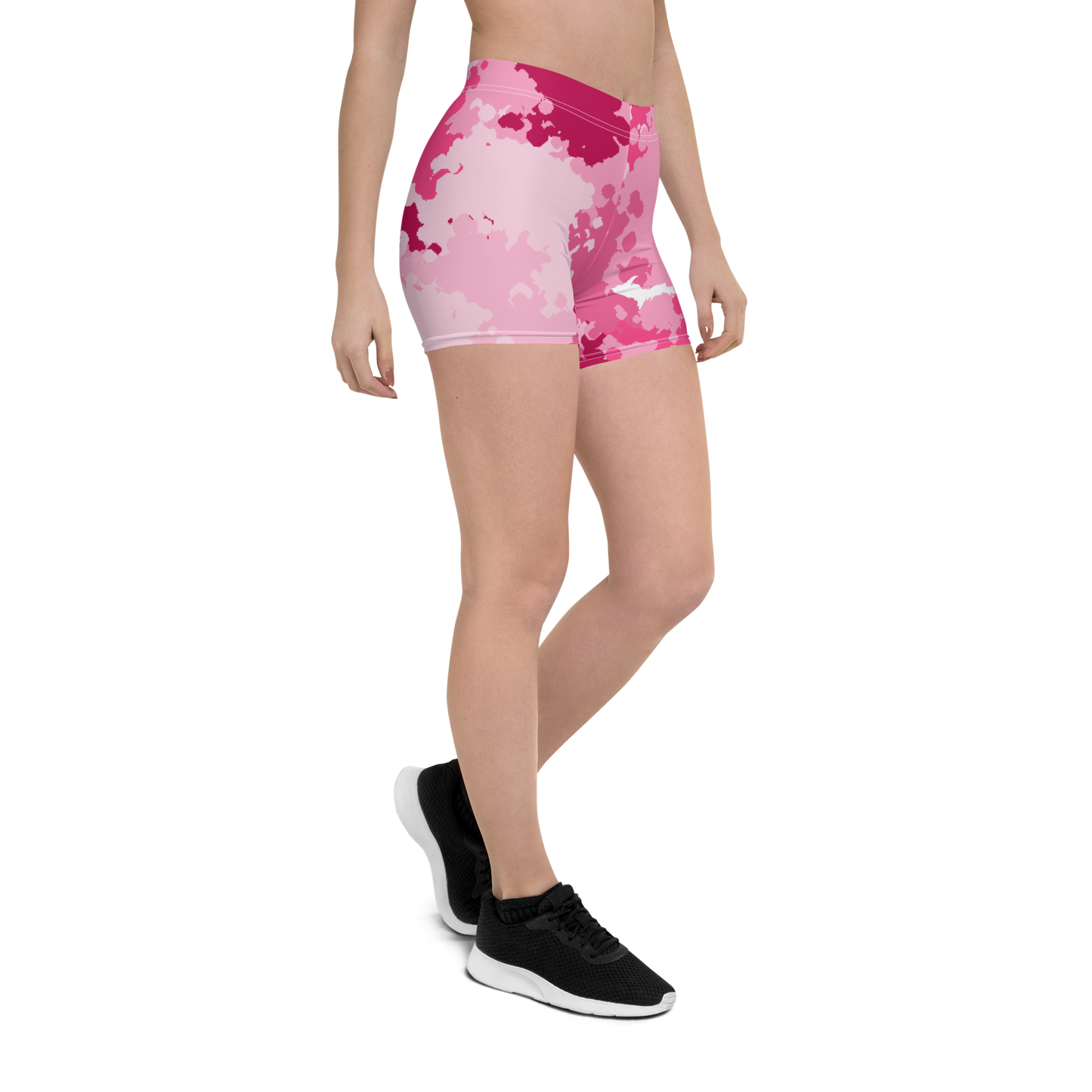 Michigan Upper Peninsula Tight Shorts (w/ UP Outline) | Pink Camo