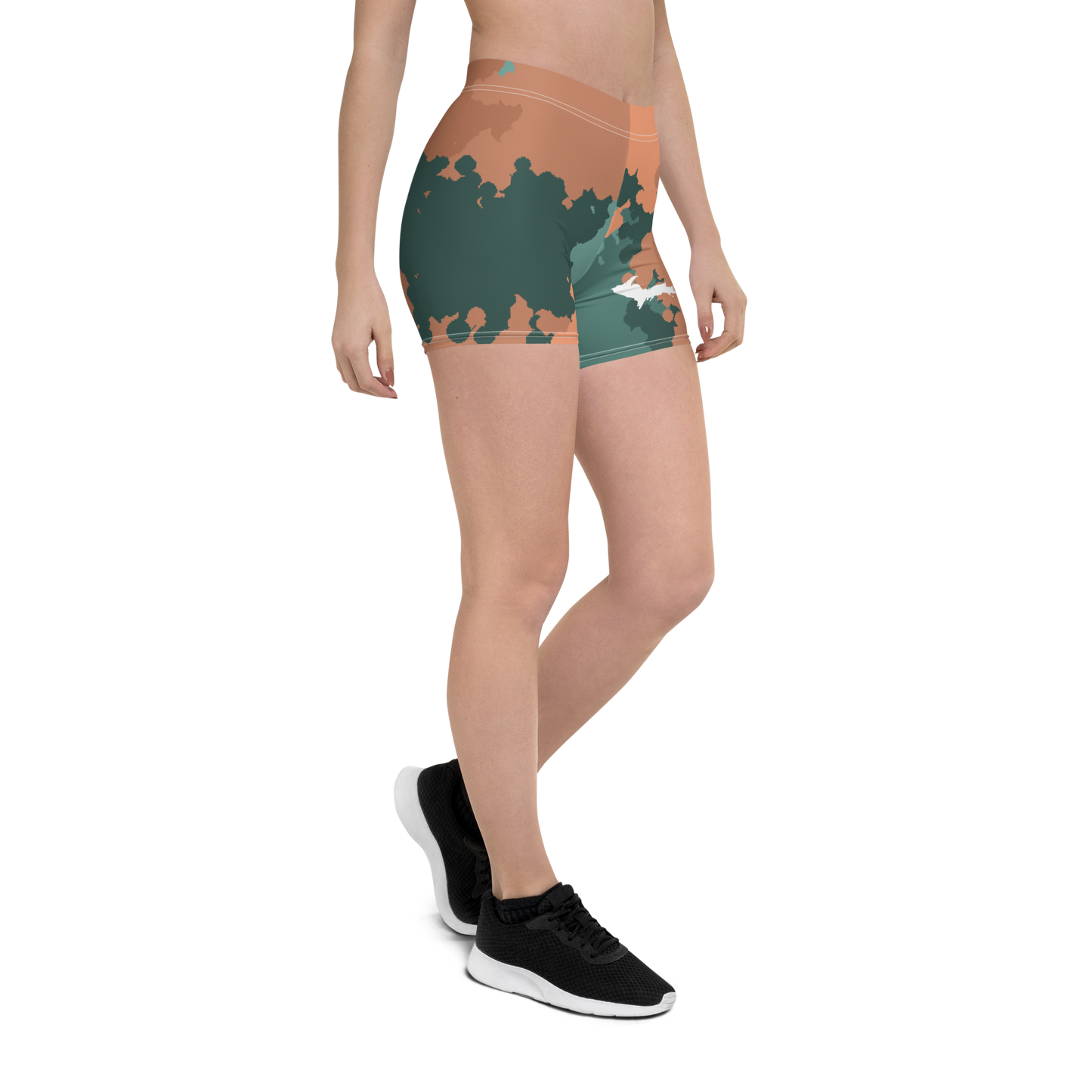 Michigan Upper Peninsula Tight Shorts (w/ UP Outline) | Copper Country Camo