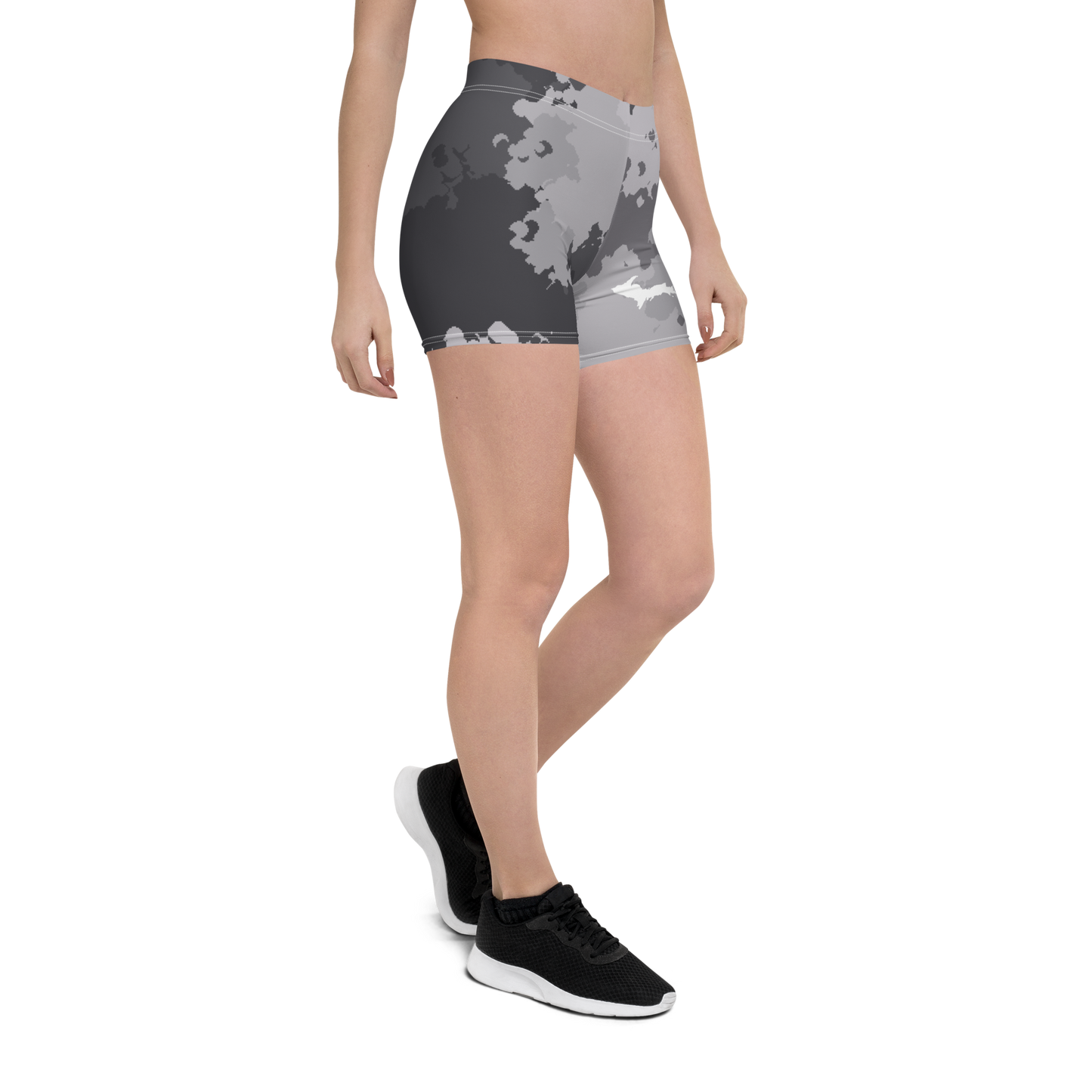 Michigan Upper Peninsula Tight Shorts (w/ UP Outline) | Iron Ore Camo