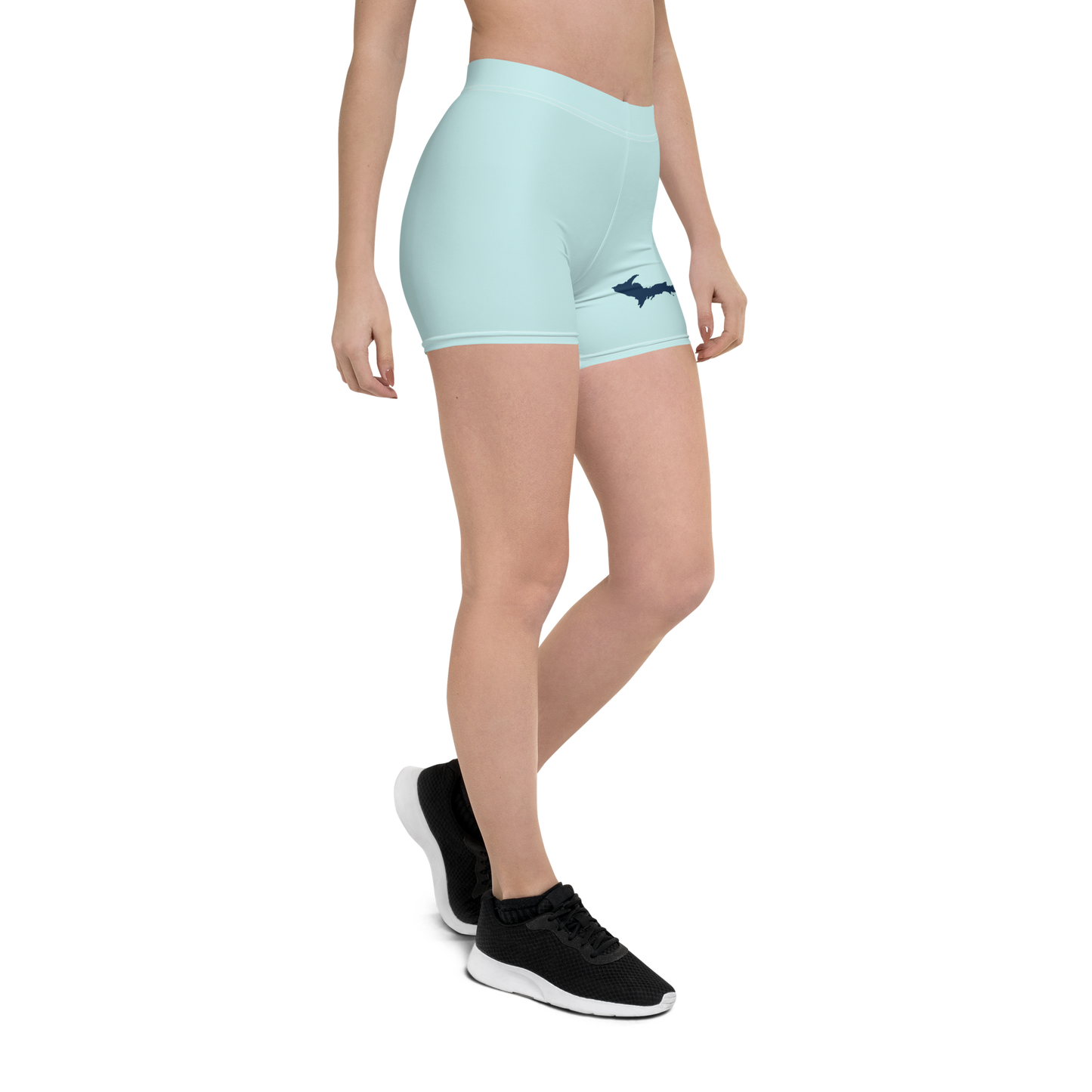 Michigan Upper Peninsula Tight Shorts (w/ UP Outline) | Cyan