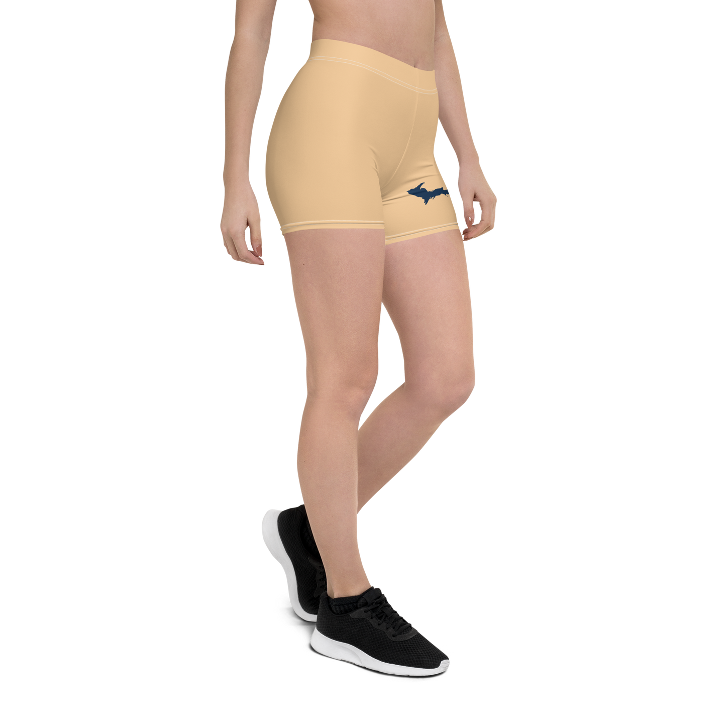 Michigan Upper Peninsula Tight Shorts (w/ UP Outline) | Pale Apricot