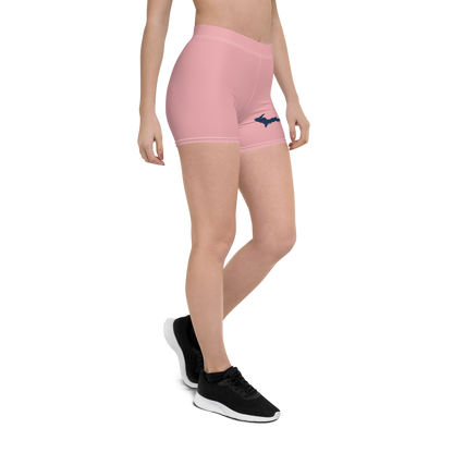 Michigan Upper Peninsula Tight Shorts (w/ UP Outline) | Strawberry Pink