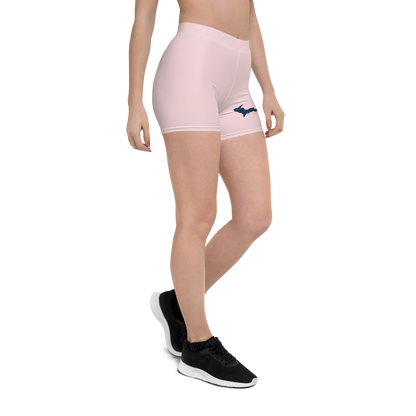 Michigan Upper Peninsula Tight Shorts (w/ UP Outline) | Pale Pink