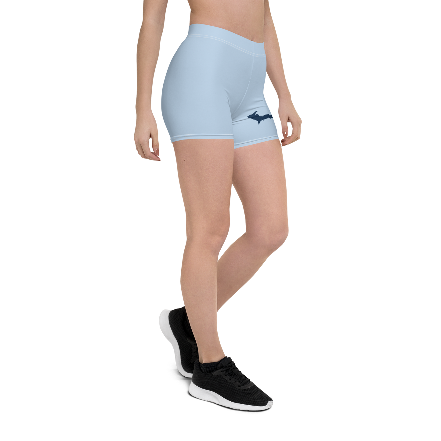 Michigan Upper Peninsula Tight Shorts (w/ UP Outline) | Light Blue