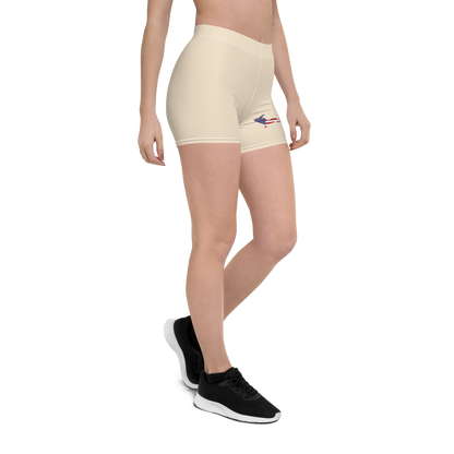 Michigan Upper Peninsula Tight Shorts (w/ UP Outline) | Champagne White