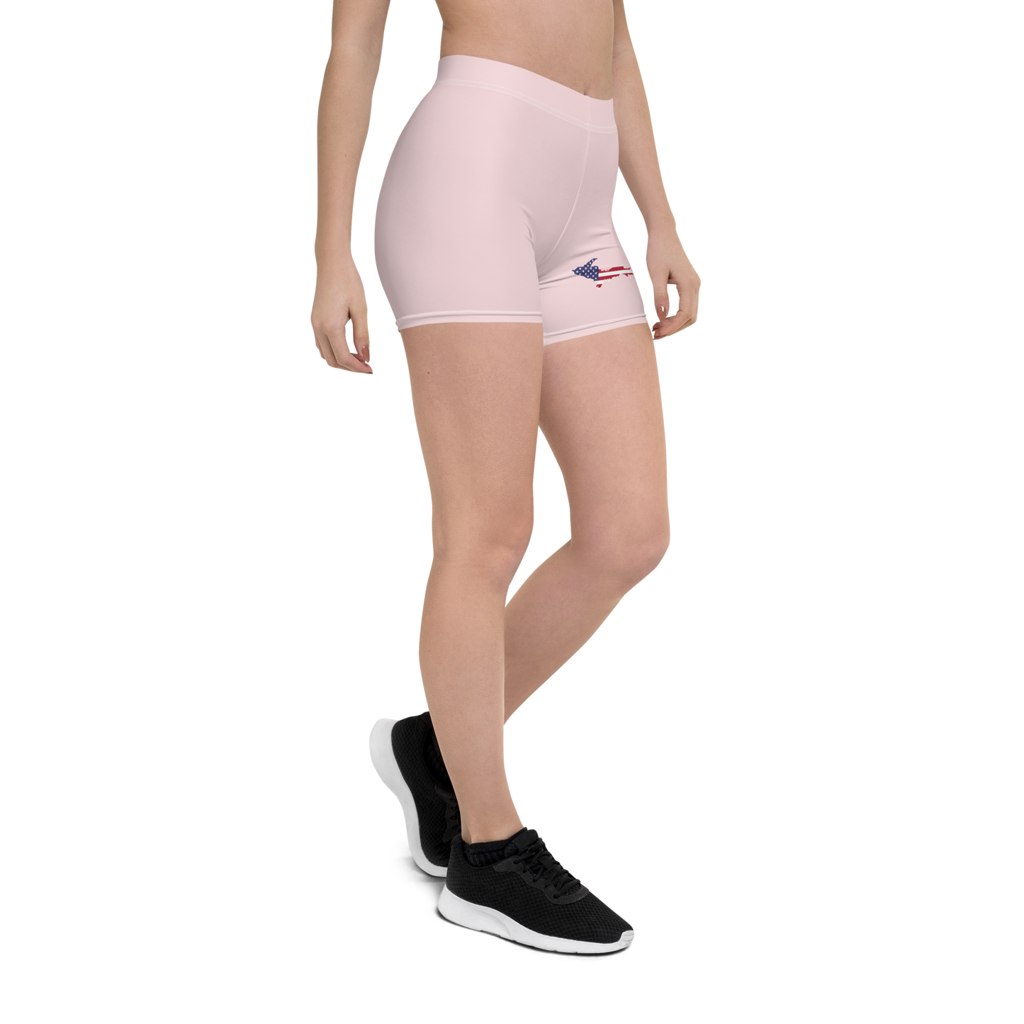 Michigan Upper Peninsula Tight Shorts (w/ UP Outline) | Pale Pink