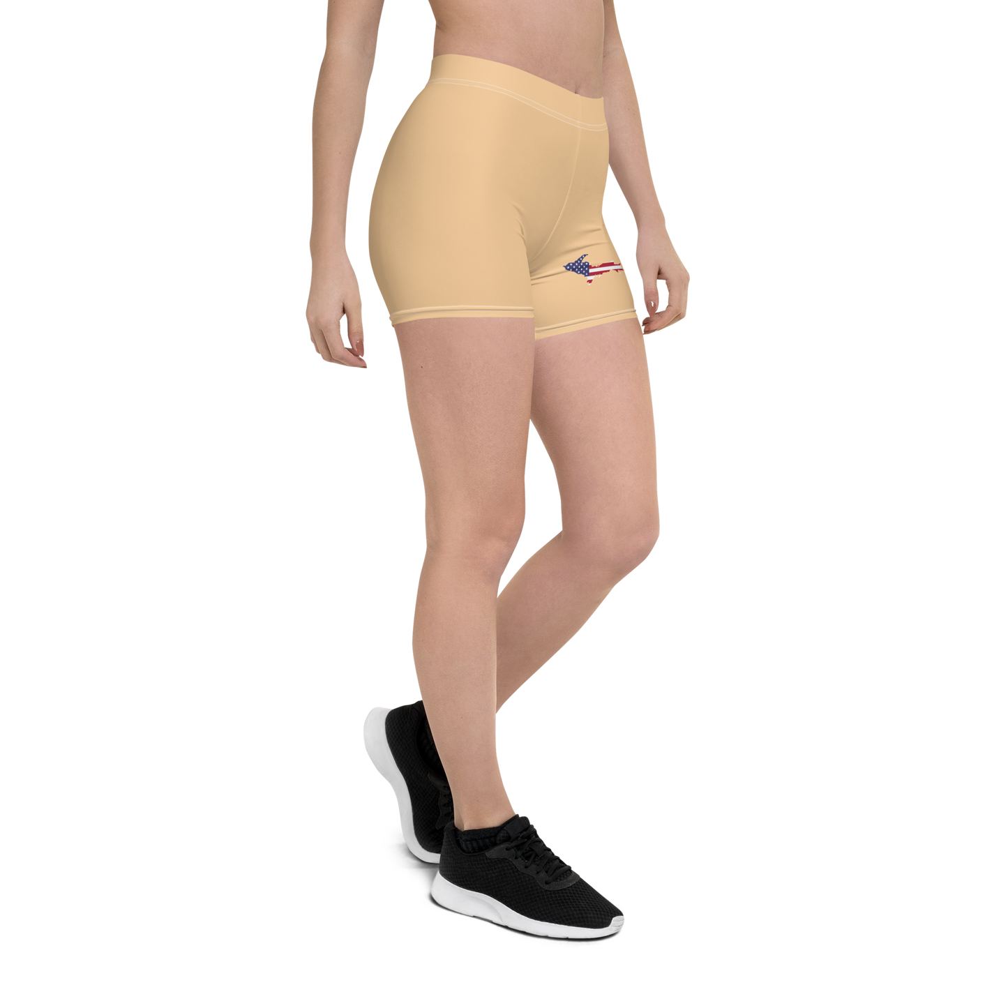 Michigan Upper Peninsula Tight Shorts (w/ UP Outline) | Pale Apricot