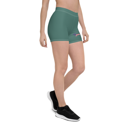 Michigan Upper Peninsula Tight Shorts (w/ UP Outline) | Copper Green