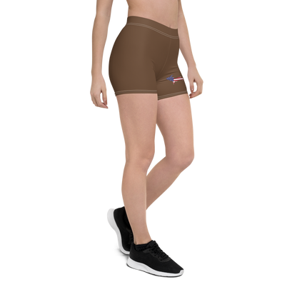 Michigan Upper Peninsula Tight Shorts (w/ UP Outline) | Coffee Color