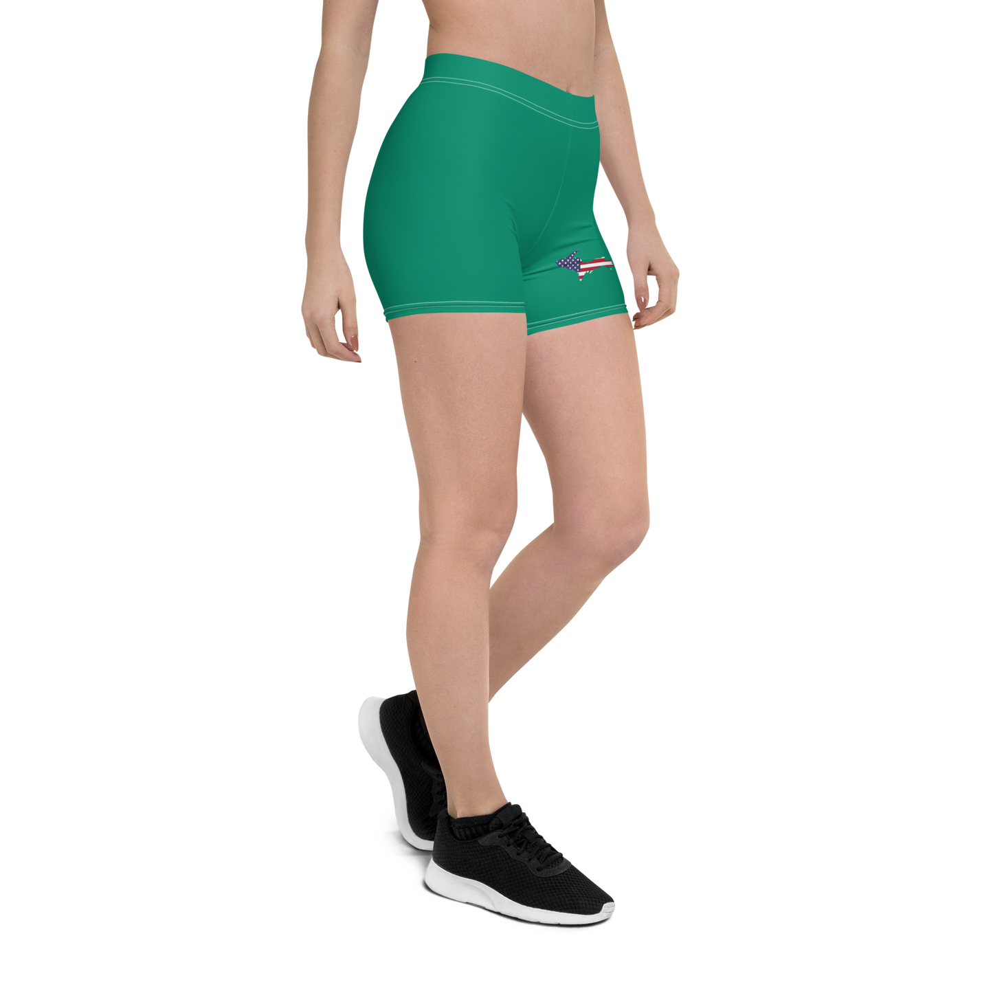 Michigan Upper Peninsula Tight Shorts (w/ UP Outline) | Emerald Green