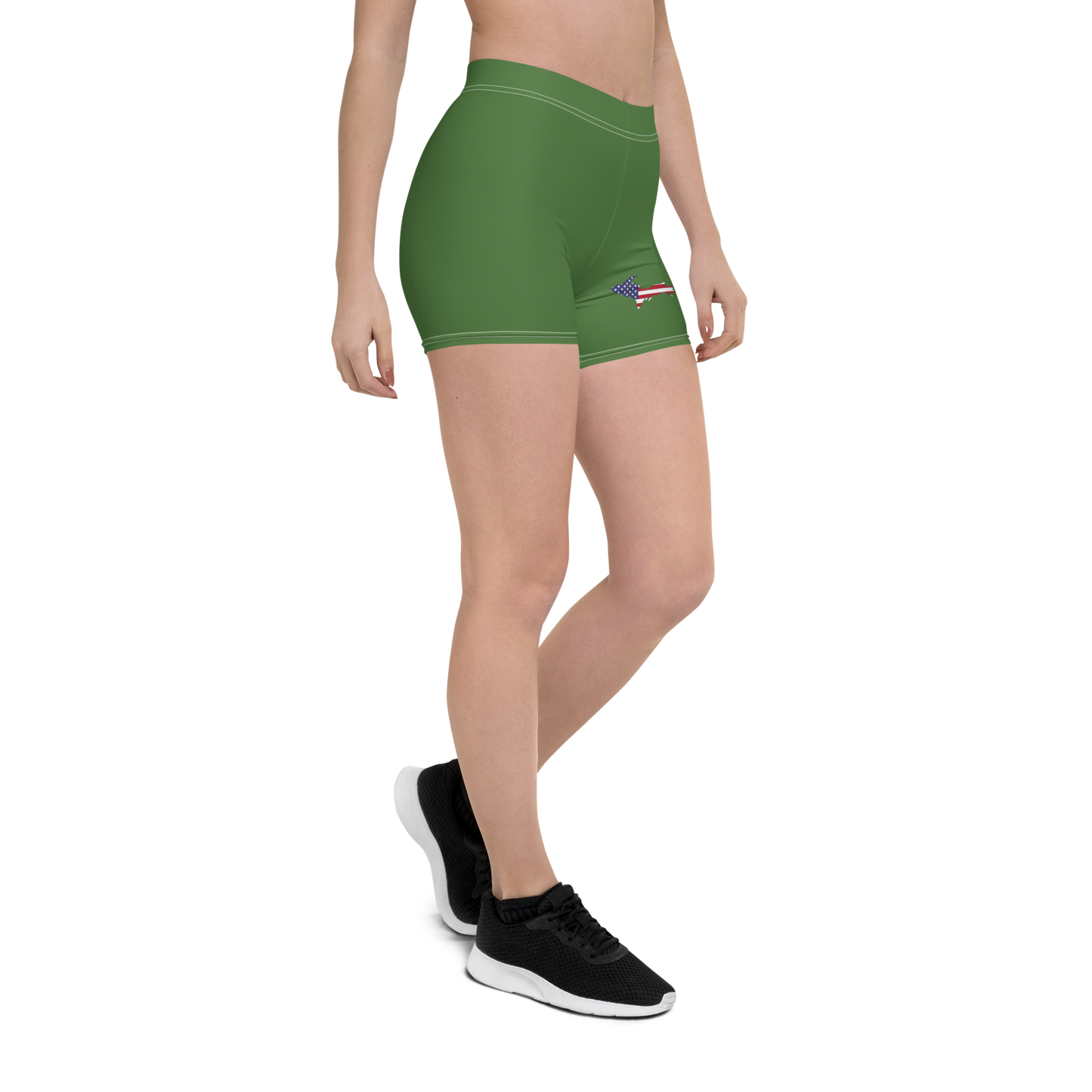 Michigan Upper Peninsula Tight Shorts (w/ UP Outline) | Pine Green