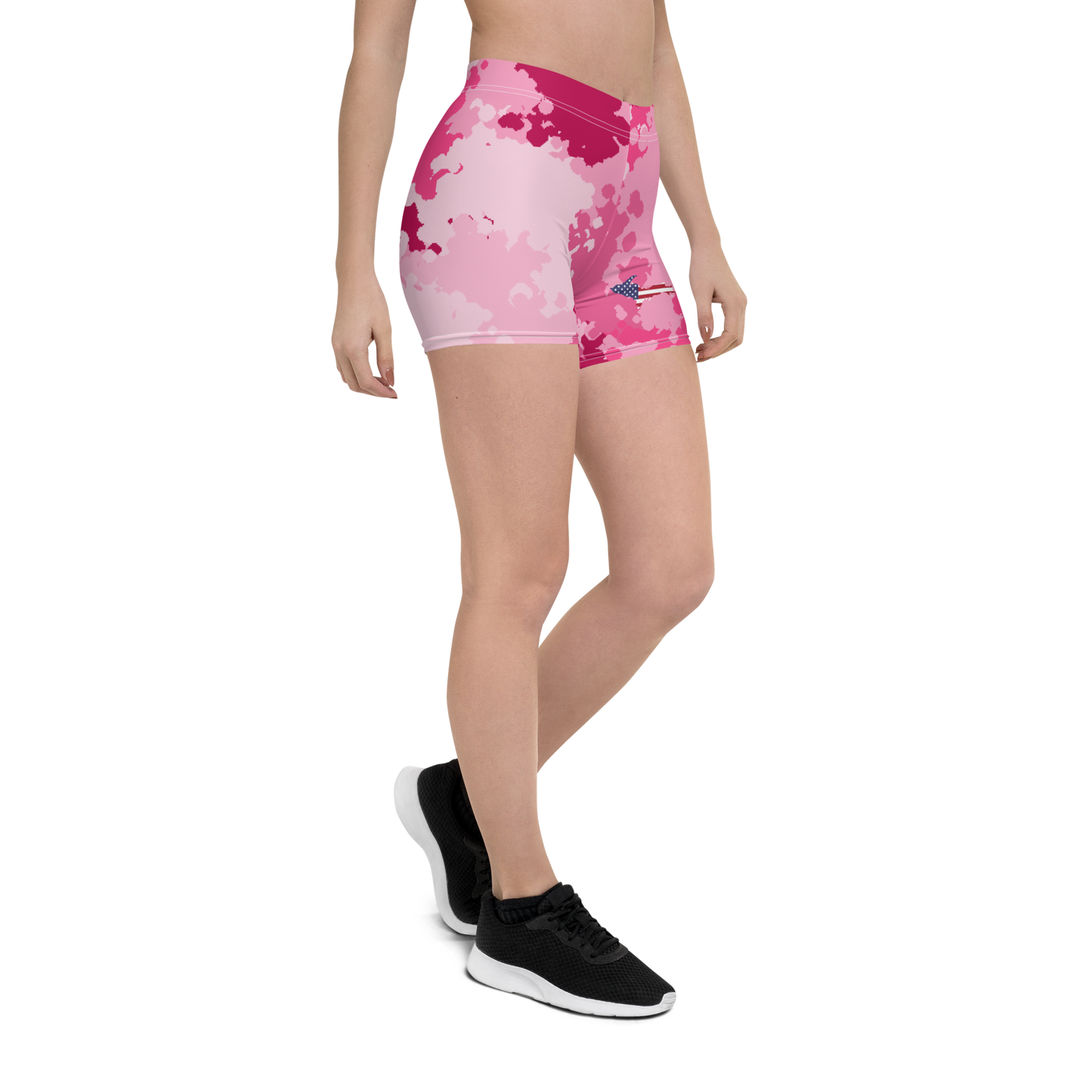 Michigan Upper Peninsula Tight Shorts (w/ UP Outline) | Pink Camo